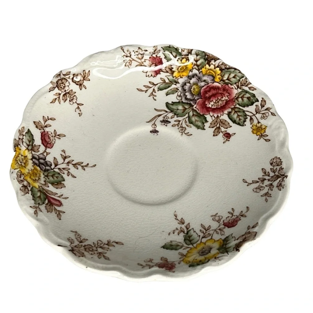 Vintage Crown‎ Ducal English Rydal Floral Cup & Saucer